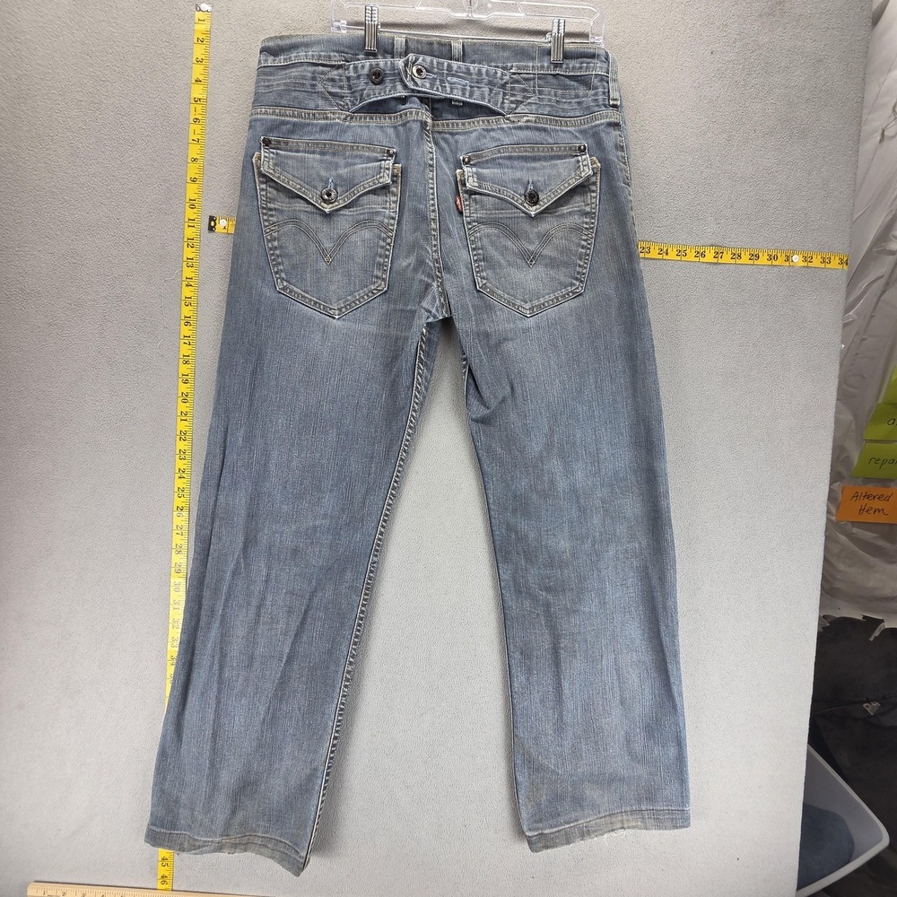 Vintage Levis Engineered Jeans Mens Blue 503 Loose Cinch Back Flap Fits 34x30